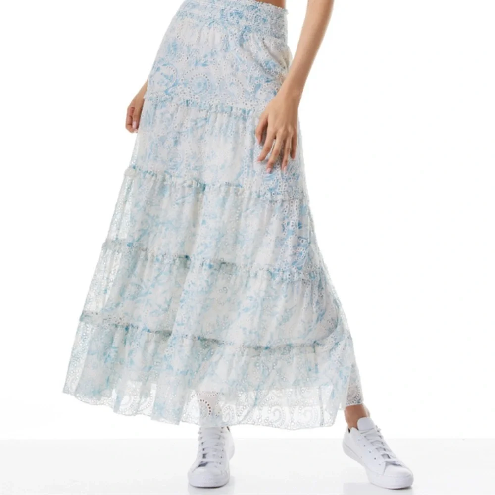 Alice + Olivia Blue and White Maxi Skirt - Picture 1 of 4